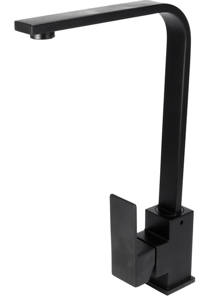 Modern Kare Evye Bataryaları Tek Kolu Lavabo Bataryası Döner Siyah Musluk Aksesuarları -