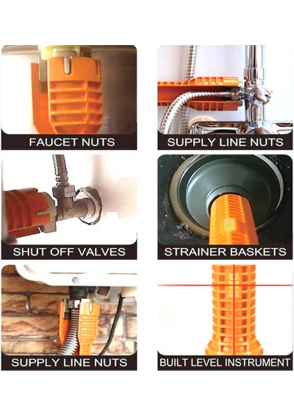 Musluk ve Lavabo Montajcısı Musluk ve Lavabo Montaj Aleti Mutfak Banyo Aleti - Turuncu fiyatları
