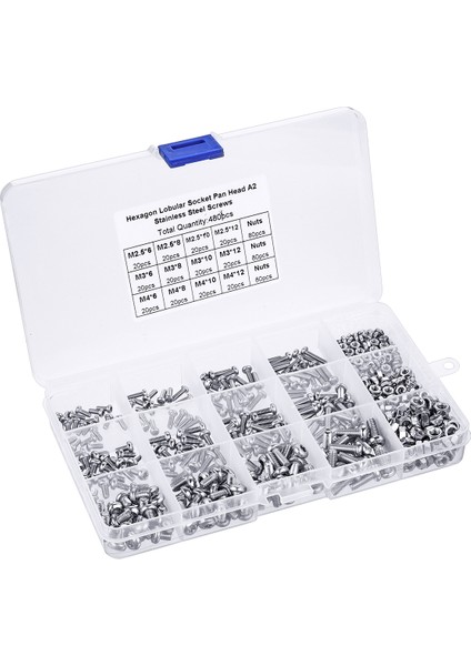 Kullanışlı Araçlar Suleve Mxst2 480 Adet M2.5 / M3 / M4 Torx Vida Makinesi 304 Paslanmaz Çelik Başlı Cıvata-Somun Çeşitleri Için Ahşap Dıy(Yurt Dışından)