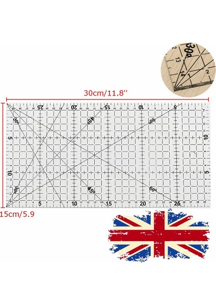 Kapitone Dikiş Parçalı Örtü Ayak Hizalanmış Cetvel Izgara Kesme Terzi El Sanatları Ölçek