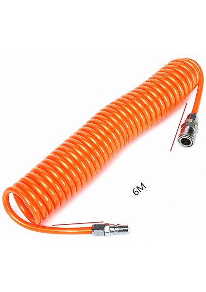 Aracı 6m 19.7ft 8mm x 5mm Esnek Pu Geri Tepme Hortumu Yay Tüpü Kompresör Hava Aracı Için
