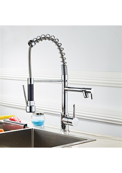 Düz Pull Down Püskürtücü Mutfak Bataryası Fırçalanmış Nikel Tek Delik Kolu Güverte fırsatları