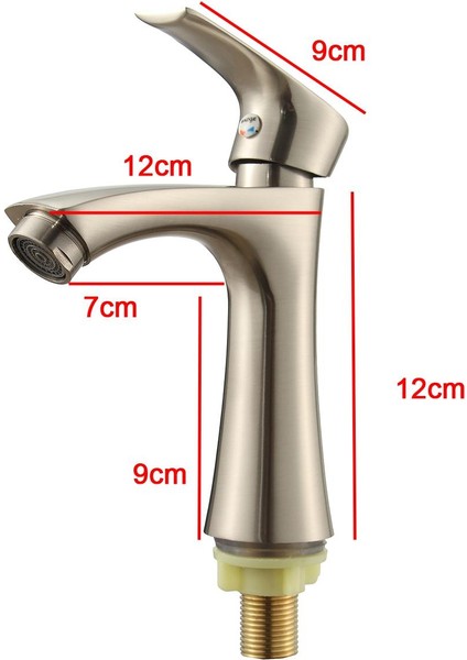 Tek Delikli Tek Kulplu Lavabo Bataryası Soğuk Su Banyo Lavabosu Fırçalı Nikel Musluk - fiyatları