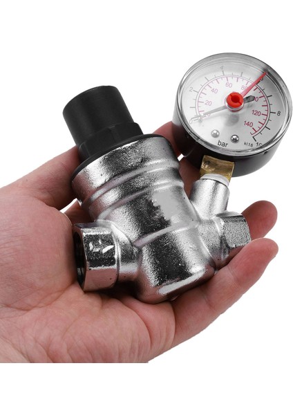 1/2 Inç Su Basınç Regülatörü Göstergeli Basınç Koruma Valfi Musluk Suyu Basıncı Düşürücü Valf DN15, Basınç Regülatörü fırsatları