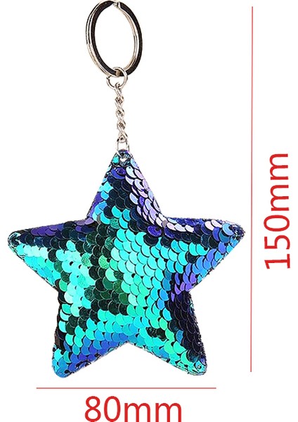 1 Adet Wo Pullu Yıldız Şekli Anahtarlık Çanta Anahtarlık Takı Sequins Anahtarlık Çanta Aksesuarları Hediye Için Renkli