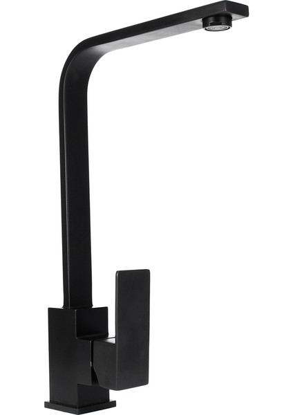 Modern Kare Evye Muslukları Tek Kolu Lavabo Bataryası Musluk Döner Siyah Musluk Aksesuarları
