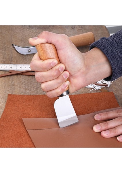 Ahşap Renk Diy Leather Craft Skiving Keskin Saplı Bıçak Leathercraft Hanork Diy Aracı Yeni fiyatları