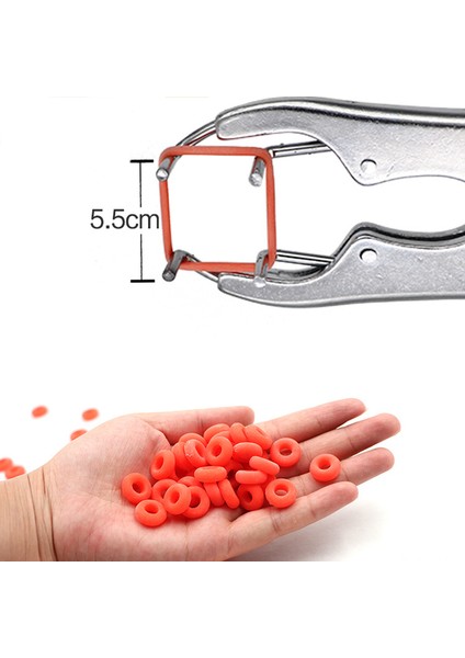 1 Adet Çiftlik Kastrasyon Bander Forseps Pense Kuyruk Dock 100 Adet Castrator Yüzük ile Sığır Koyun Keçi fırsatları