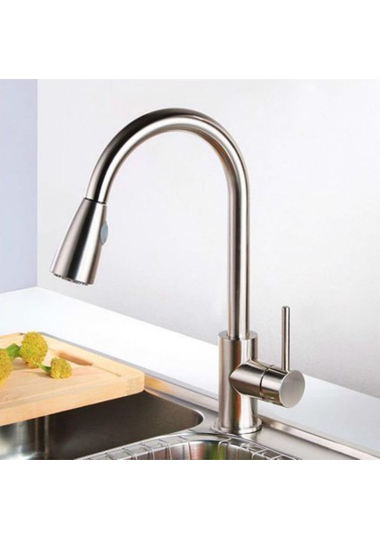 Modern Evye Bataryası Musluk Tek Delik Döner Mutfak Bataryası Püskürtücü Dışarı Çekin modelleri