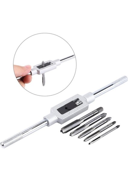 Ayarlanabilir Oyucu Kılavuz Anahtarı Seti, Metrik Dişli M3/4/5/6/8 Geçmeli Vida Kılavuzları Oyucu Anahtarı (Yurt Dışından)