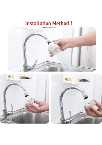 Paket Mutfak Su Püskürtme Su Tasarruflu Musluk Püskürtücü 360 Derece Döndür Musluk Memesi Ayarlanabilir Musluk Kafası Havalandırıcı(Yurt Dışından) fırsatları