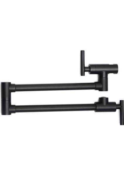 Katı Bakır Tencere Dolgu Mutfak Bataryası Duvara Monte Tek Soğuk Musluk Salıncak Bacalı - Siyah Boya