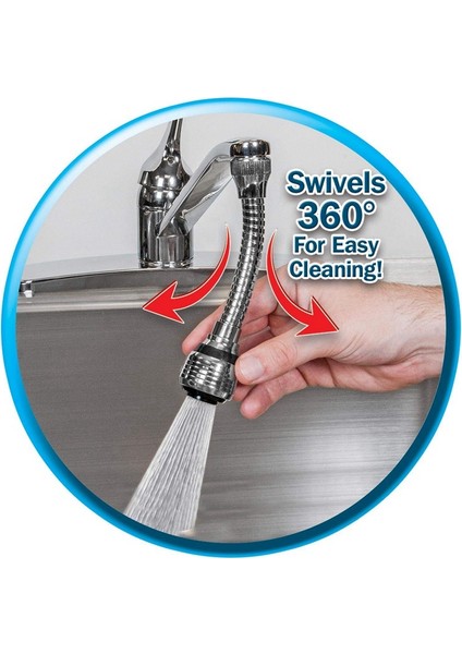 Quanbu 2X360 Derece Dönebilen Döner Musluk Su Tasarrufu Filtre Püskürtücü Banyo Mutfak Dokunun Memesi Filtre Adaptörü fırsatları