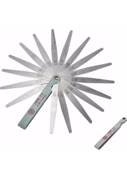 Faydalı Araçlar 0.02 Ila 1mm 17 Bıçak Kalınlık Boşluk Metrik Dolgu Sentil Ölçer Ölçü Aletleri