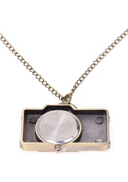 Sodıal(R) Vintage Stil Kamera Cep Saati Madalyon Kolye Kuvars Uzun Kolye - Bronz fiyatları