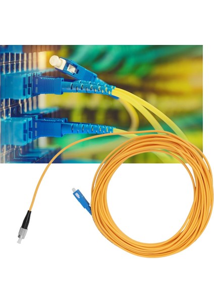 Adet Fiber Optik Yama Kablosu Pvc Tek Modlu Seramik Çekirdek Sarı Sc-Fc 10 Metre Uzunluk