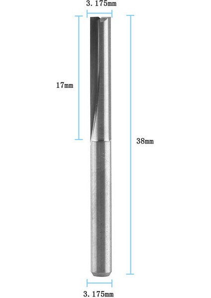 10 Adet 3.175MM Freze Cnc Freze Kesici Takımlar Çift Düz Flüt A