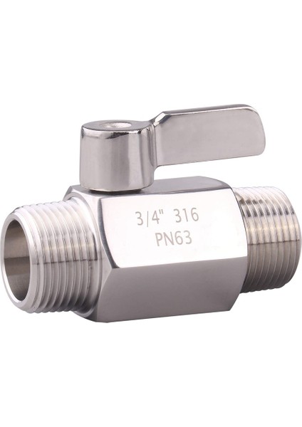 316 Paslanmaz Çelik Küresel Vana 3/4 Inç Npt Dişli Erkek Küçük Mini Küresel Vana Su Akış Regülatörü Kafa Kontrol Vanası, Küresel Vana 3(Yurt Dışından)