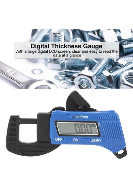 Geniş LCD Ekranlı Taşınabilir 0-12.7mm Dijital Kalınlık Ölçer Kağıt Ölçüsü fırsatları