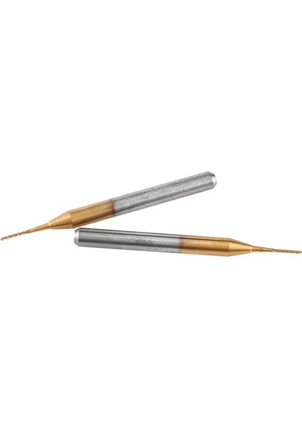 10 Adet 3.175 mm Şaft Titanyum Kaplama Tungsten Karbür Parmak Freze Gravür Matkabı Için Mısır Uç Tahtası Cnc Smt Döner Freze