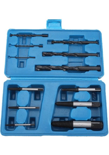 12 Adet Çelik Vida Sıkacağı ve Matkap Uçları Kılavuz Seti Kırık Cıvatalar El Aletlerini Çıkarma