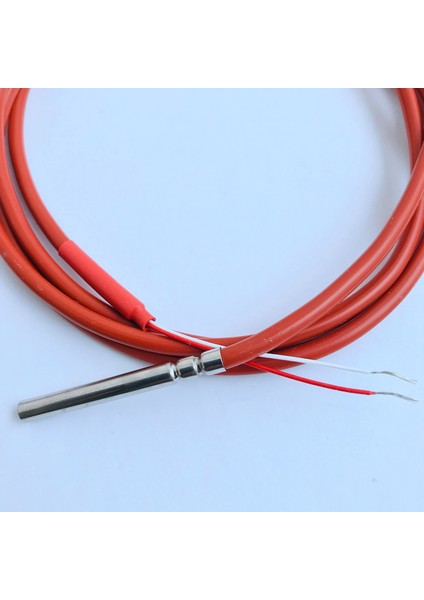 Telli PT1000 Sıcaklık Sensörü Termistör Silikon Jel Kaplamalı 1.5 Metre Prob 45MM x 5mm -50-180 Santigrat Rtd'ler