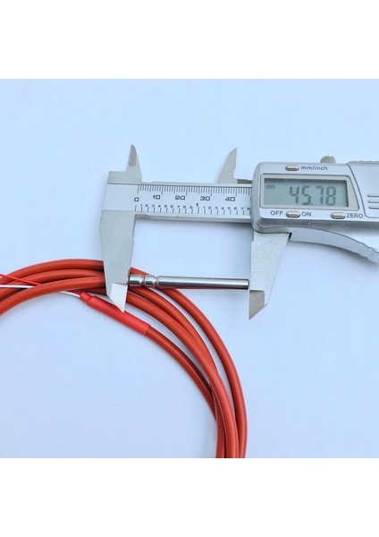 Telli PT1000 Sıcaklık Sensörü Termistör Silikon Jel Kaplamalı 1.5 Metre Prob 45MM x 5mm -50-180 Santigrat Rtd'ler