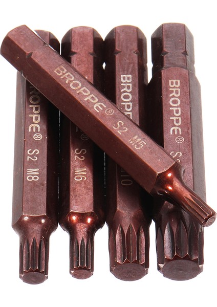 Faydalı Araçlar Broppe 5 Adet M5-M12 75MM Manyetik Yıldız Tornavida Ucu S2 Çelik 10MM Altıgen Şaft M5/M6/M8/M10/M12