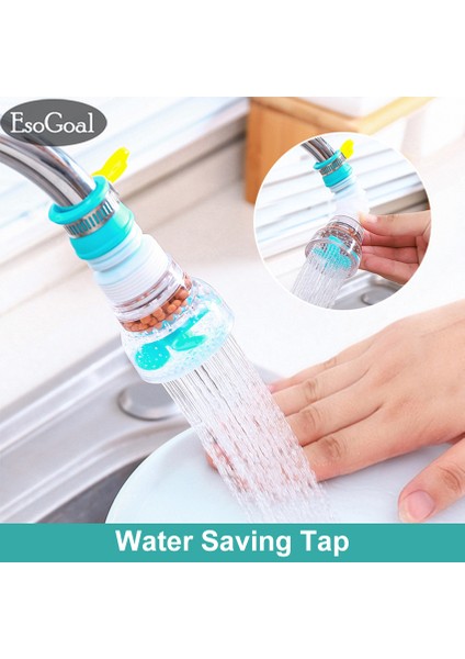 Esogoal Mutfak Muslukları Su Musluk Su Tasarrufu Musluk Lavabo Bataryası Anti Sıçrama Musluk Mutfak Banyo ve Tuvalet Için 360 Derece Dönebilen Musluk