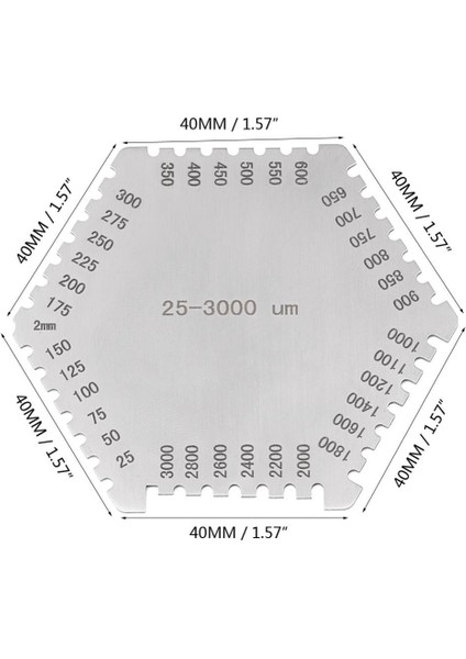 Yüksek Hassasiyetli Paslanmaz Çelik Islak Film Tarak 25-3000UM Kalınlık Ölçer(Yurt Dışından) modelleri