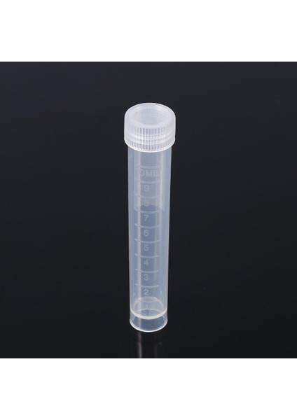 10 Adet 10ML Plastik Dondurulmuş Test Tüpleri Flakon Vidalı Conta Beyaz Kapaklı Paket Konteyner