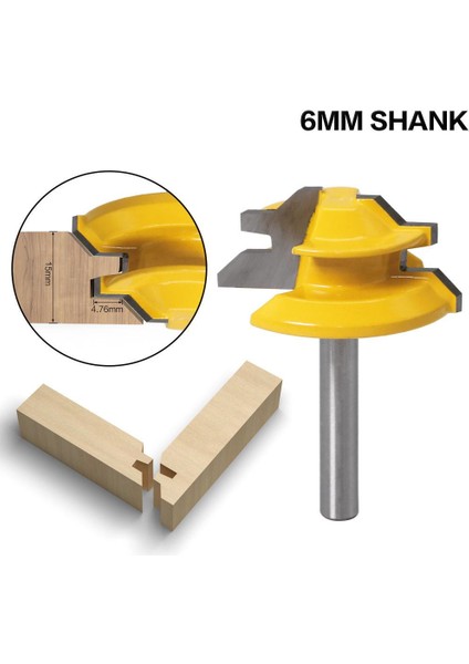 Adet 45 Derece 6mm Kolu Gönye Yönlendirici Bit Shank Ağaç Işleme Zıvana Freze Aracı Ahşap Karbür Alaşım Için Sondaj (Yurt Dışından)