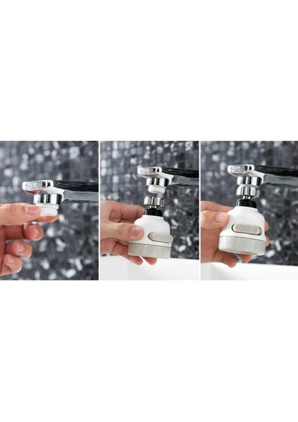 Musluk Takviyesi Üç Hız Ayarlı Sıçrama Korumalı Nozul Musluk Suyu Filtresi modelleri