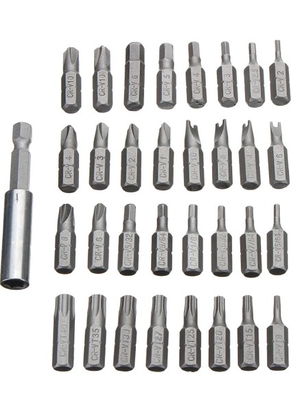 Aracı 33 Adet Güvenlik Dış Müdahale Korumalı Torx Hex Yıldız Uç Seti Manyetik Tutucu Tornavida Uçları