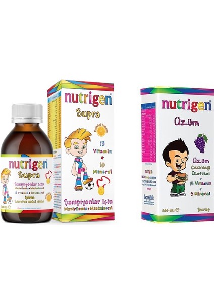 Multivitamin+Maximineral Supra Şurup 200 ml + Üzüm Çekirdeği Ekstresi Multivitamin Şurup 200 ml