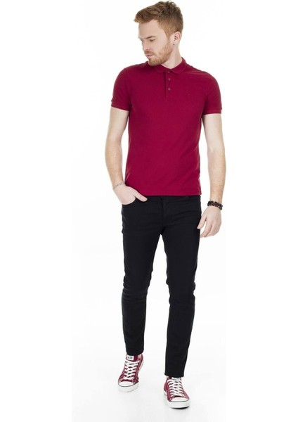 22YCEEO04613 Erkek Bordo Polo Yaka T-Shirt modelleri
