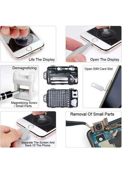Telefon Tamir Aletleri Seti Tornavida Seti Hassas 115 1 Manyetik Torx Hex Bit Tornavida Uçları Yalıtımlı Çok Amaçlı Aletler fırsatları