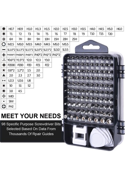 Telefon Tamir Aletleri Seti Tornavida Seti Hassas 115 1 Manyetik Torx Hex Bit Tornavida Uçları Yalıtımlı Çok Amaçlı Aletler indirimleri