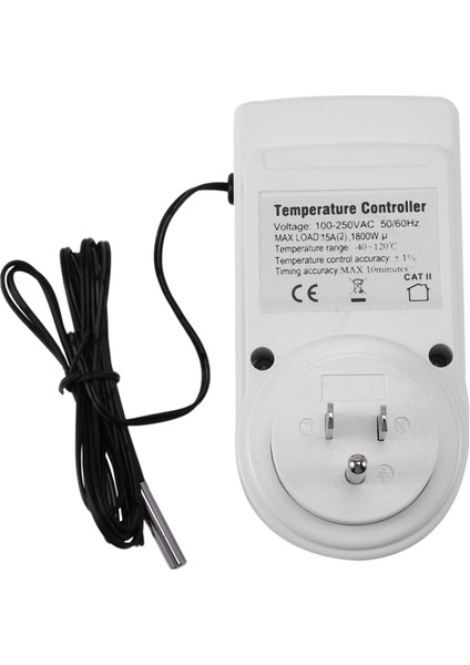 Zaman Anahtarlı Çok Fonksiyonlu Termostat Dijital Sıcaklık Kontrol Cihazı, Sensör Probu Isıtma ve Soğutma Us Plug