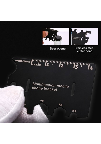Çok Fonksiyonlu Mini Kart Şişe Açacağı Telefon Tutucu Cetvel Tornavida Aracı(Yurt Dışından)