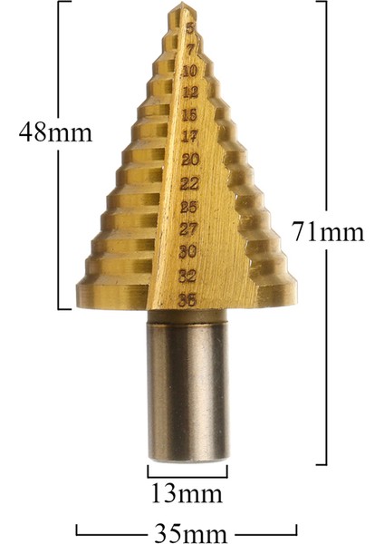 5-35MM Titanyum Adım Koni Matkap Ucu Hss Çelik Yüksek Hızlı Ahşap Çelik Delik Kesici fırsatları