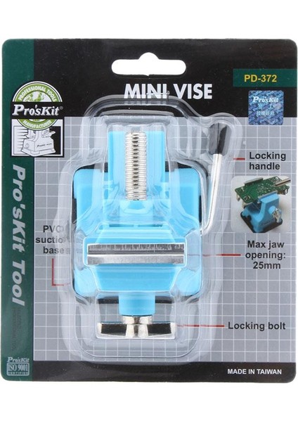 Guangdong Spirit Pro'skit PD-372 Mini Mengene Tezgahı Çalışma Masası Yardımcı Tezgahı Dıy Takı Craft Kalıp Sabit Onarım Aracı (Çene Açıklığı 25MM)