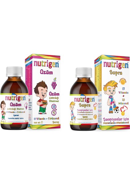 Üzüm Çekirdeği Ekstresi Şurup 200 ml + Supra Portakal Aromalı Şurup 200 ml