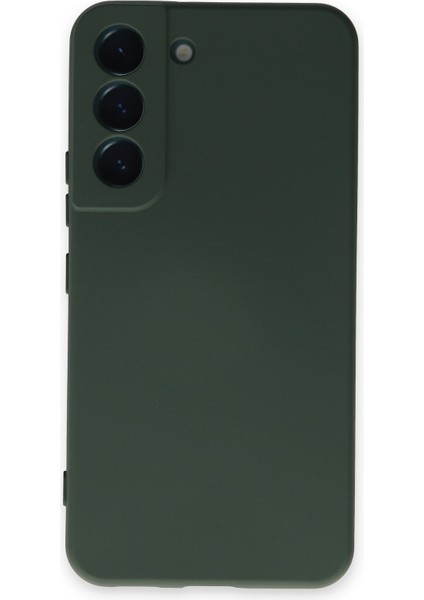 Samsung Galaxy S22 Kapak Kamera Korumalı Içi Kadife Lansman Silikon Kılıf - Yeşil