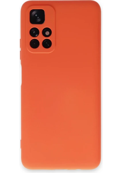 Kzy Xiaomi Redmi Note 11 Kapak Kamera Korumalı Içi Kadife Lansman Silikon Kılıf - Turuncu