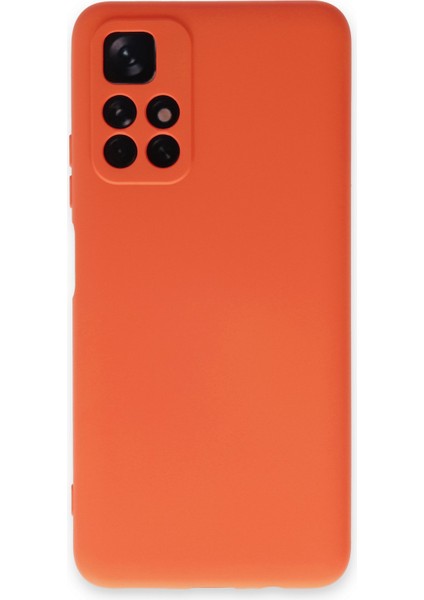 Caseworld Xiaomi Redmi Note 11 Kapak Kamera Korumalı Içi Kadife Lansman Silikon Kılıf - Turuncu