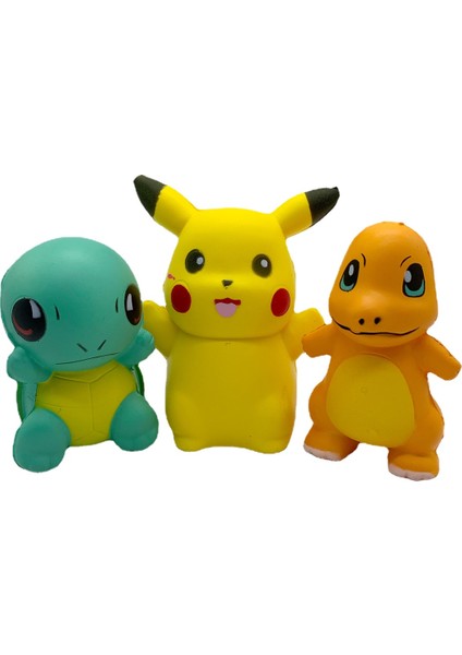 3pcs Pokemon Pikachu Squishy Anti Stres Kıpır Kıpır Oyuncaklar Hediye (Yurt Dışından)