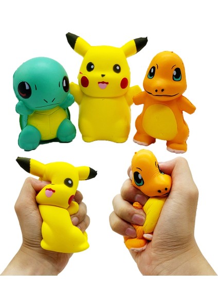 3pcs Pokemon Pikachu Squishy Anti Stres Kıpır Kıpır Oyuncaklar Hediye (Yurt Dışından) fiyatları