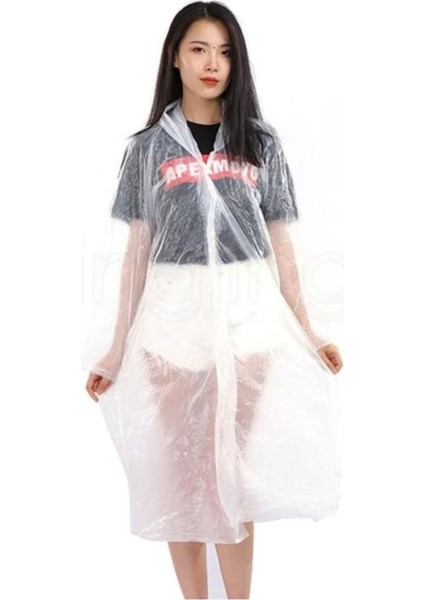 10 Adet Unisex Poşet Yağmurluk Beyaz Kullan At Yağmur Toz Poşet Koruyucu