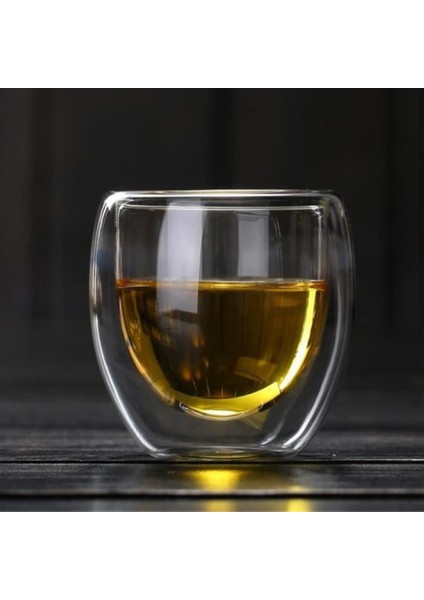 El Yapımı Çift Cidarlı Bardak 80 ml (2 Adet)